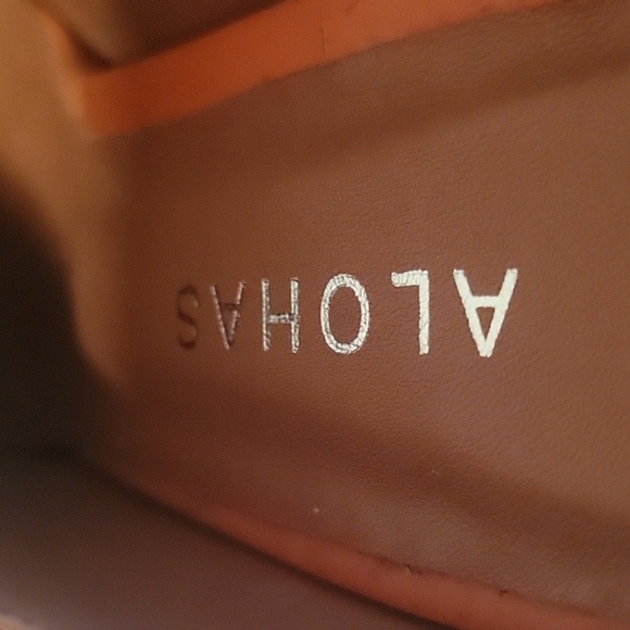 ALOHAS Women's Clock Out Leather Pomelo Orange Mules Heeled Sandals Size 40 - Picture 4 of 7